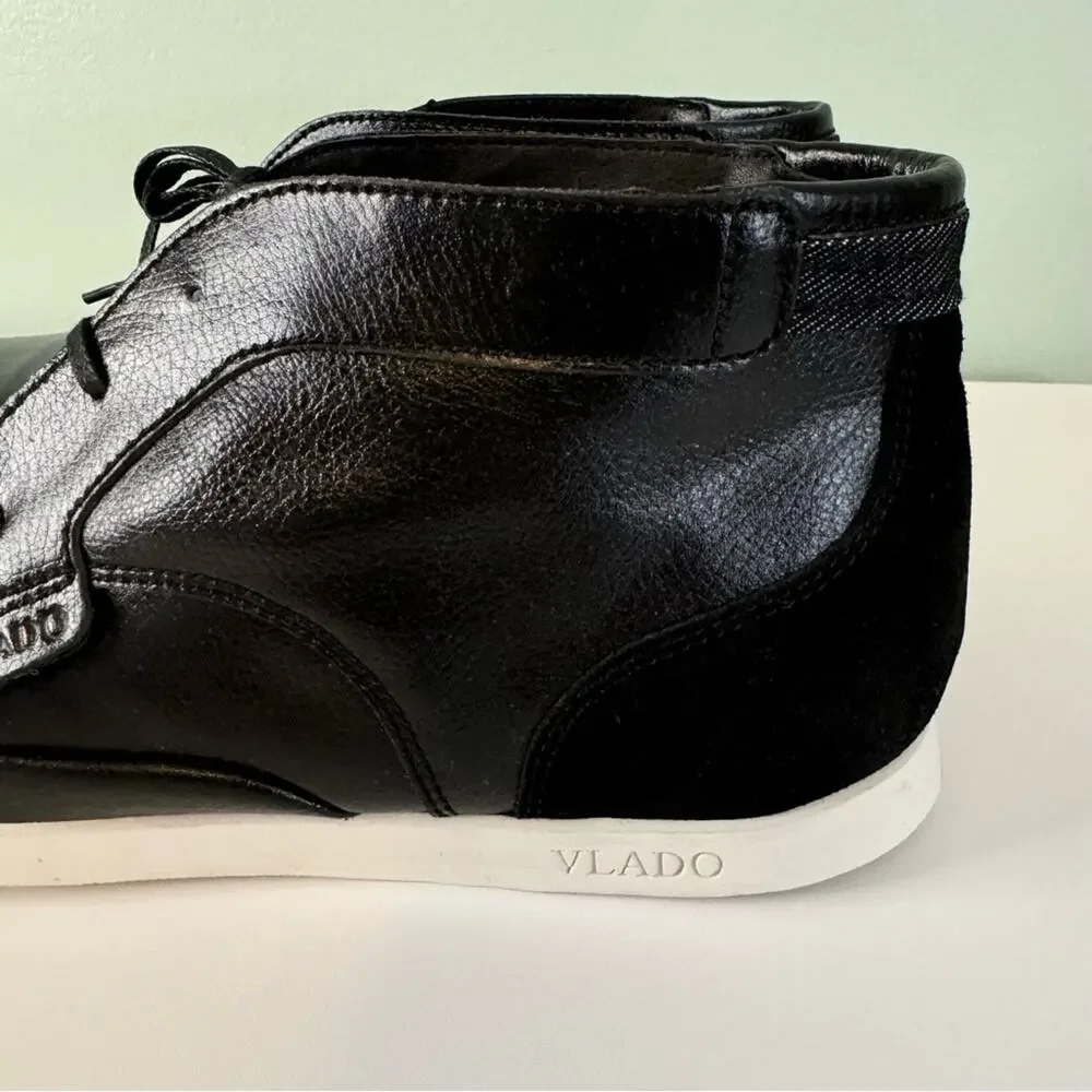 Vlado Men's Black Chukka Genuine Leather Lace Up Ankle Boots Size 12‎ NIB